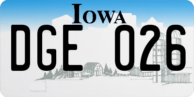 IA license plate DGE026