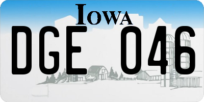 IA license plate DGE046