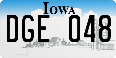 IA license plate DGE048