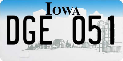 IA license plate DGE051