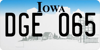 IA license plate DGE065