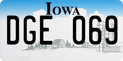 IA license plate DGE069