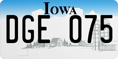 IA license plate DGE075