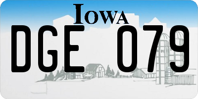 IA license plate DGE079