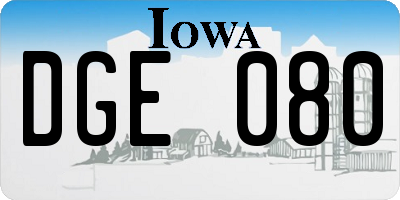 IA license plate DGE080