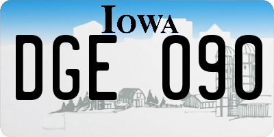 IA license plate DGE090