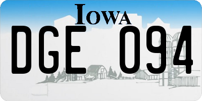 IA license plate DGE094