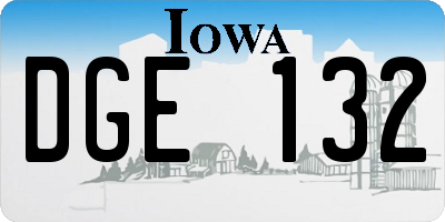 IA license plate DGE132
