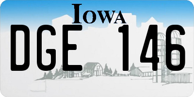 IA license plate DGE146