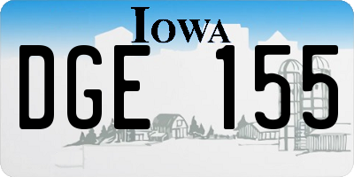 IA license plate DGE155