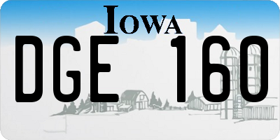 IA license plate DGE160
