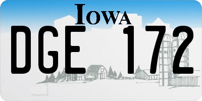 IA license plate DGE172