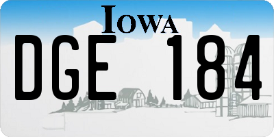 IA license plate DGE184