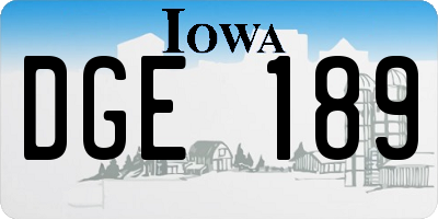 IA license plate DGE189