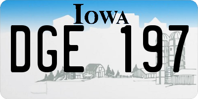 IA license plate DGE197