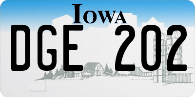 IA license plate DGE202