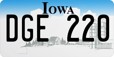 IA license plate DGE220