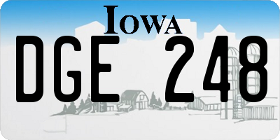 IA license plate DGE248