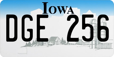 IA license plate DGE256