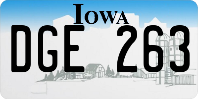 IA license plate DGE263