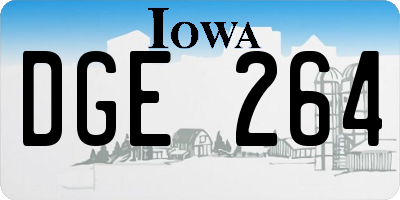 IA license plate DGE264