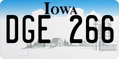 IA license plate DGE266