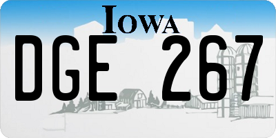 IA license plate DGE267