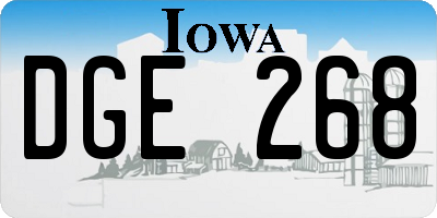 IA license plate DGE268