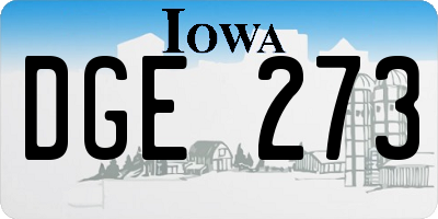 IA license plate DGE273