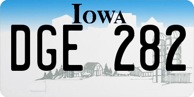 IA license plate DGE282