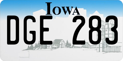 IA license plate DGE283