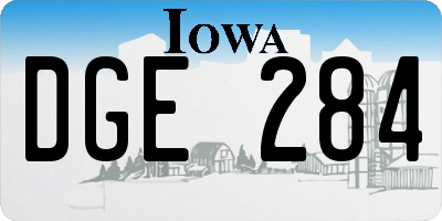 IA license plate DGE284