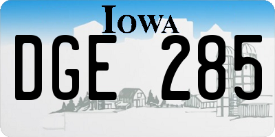 IA license plate DGE285