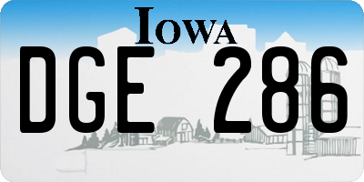 IA license plate DGE286