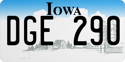 IA license plate DGE290