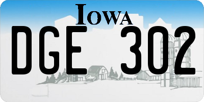 IA license plate DGE302