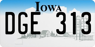 IA license plate DGE313