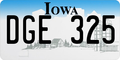 IA license plate DGE325