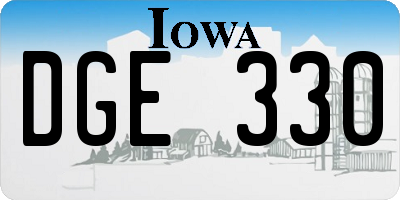 IA license plate DGE330