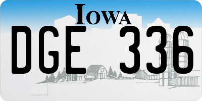 IA license plate DGE336