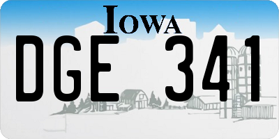 IA license plate DGE341