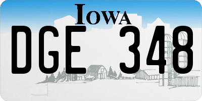 IA license plate DGE348