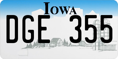 IA license plate DGE355