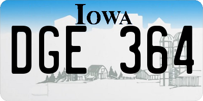 IA license plate DGE364