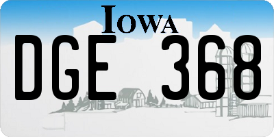 IA license plate DGE368