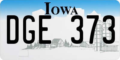 IA license plate DGE373