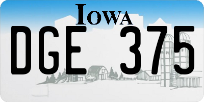 IA license plate DGE375