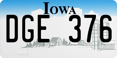 IA license plate DGE376