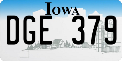 IA license plate DGE379