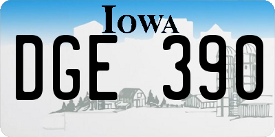 IA license plate DGE390